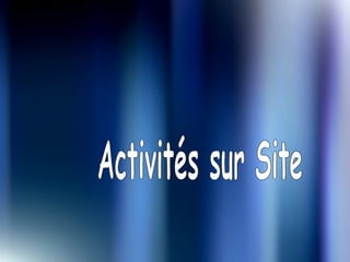 Activités sur Site 