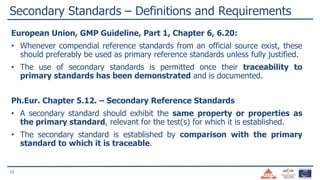 Presentation - Joint EDQM-USP Webinar on Secondary standards ...