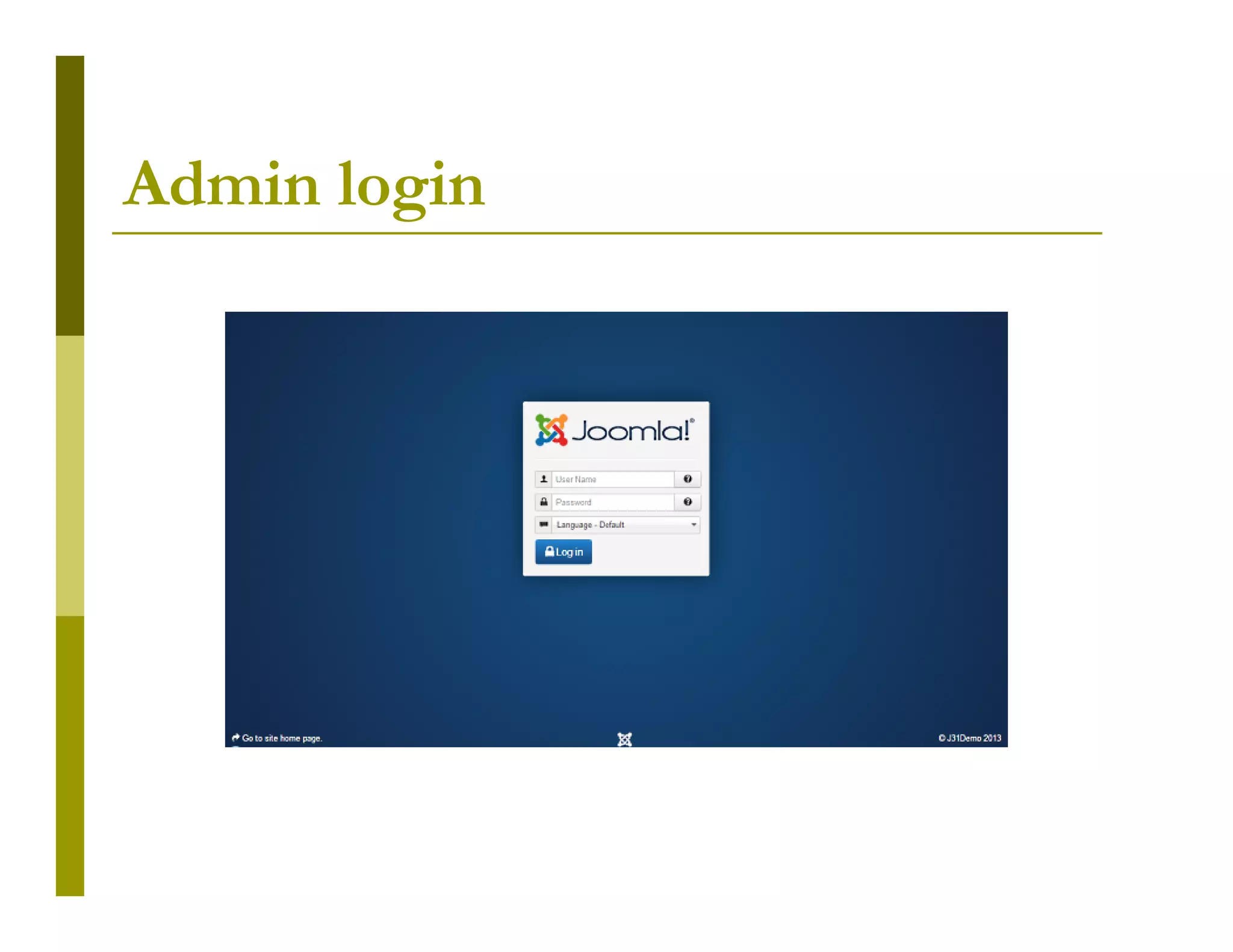 Admin login

 