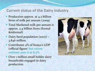 Briefing on the Kenya Dairy Board and the Kenyan dairy industry 