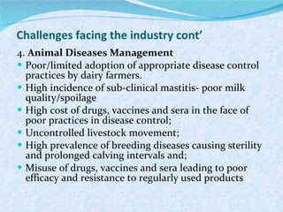 Briefing on the Kenya Dairy Board and the Kenyan dairy industry 