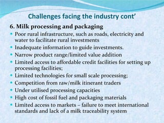 Briefing on the Kenya Dairy Board and the Kenyan dairy industry 