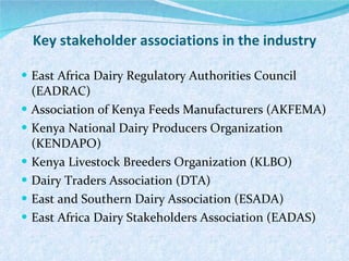 Briefing on the Kenya Dairy Board and the Kenyan dairy industry 