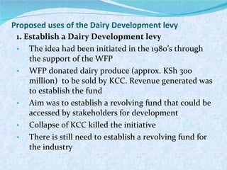 Briefing on the Kenya Dairy Board and the Kenyan dairy industry 