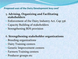 Briefing on the Kenya Dairy Board and the Kenyan dairy industry 