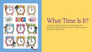 Interactive English Lesson on Telling Time and Daily Activities | PDF