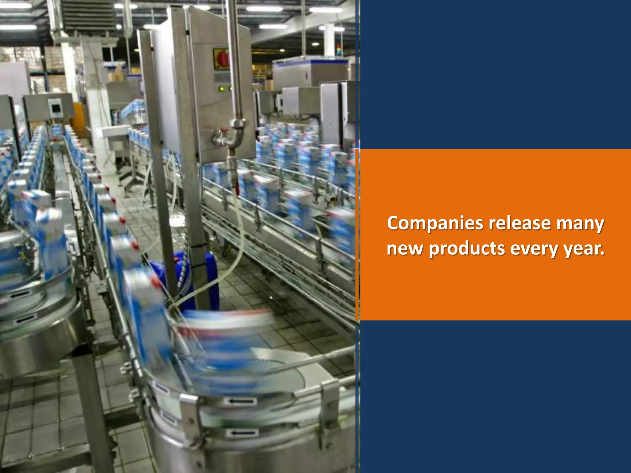 Companies release many
new products every year.
 