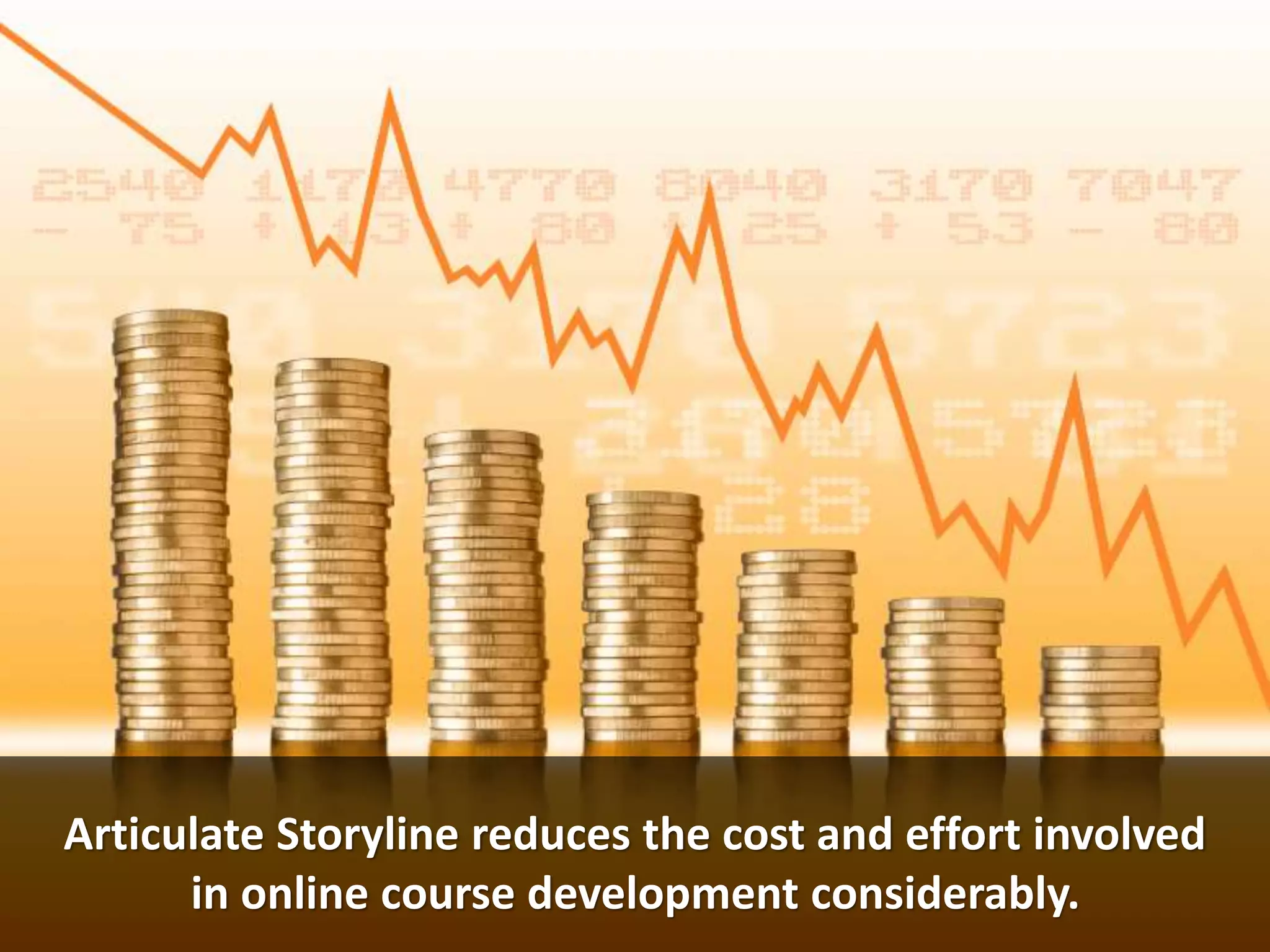 Articulate Storyline reduces the cost and effort involved
in online course development considerably.
 