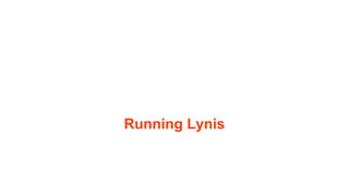 Running Lynis
 