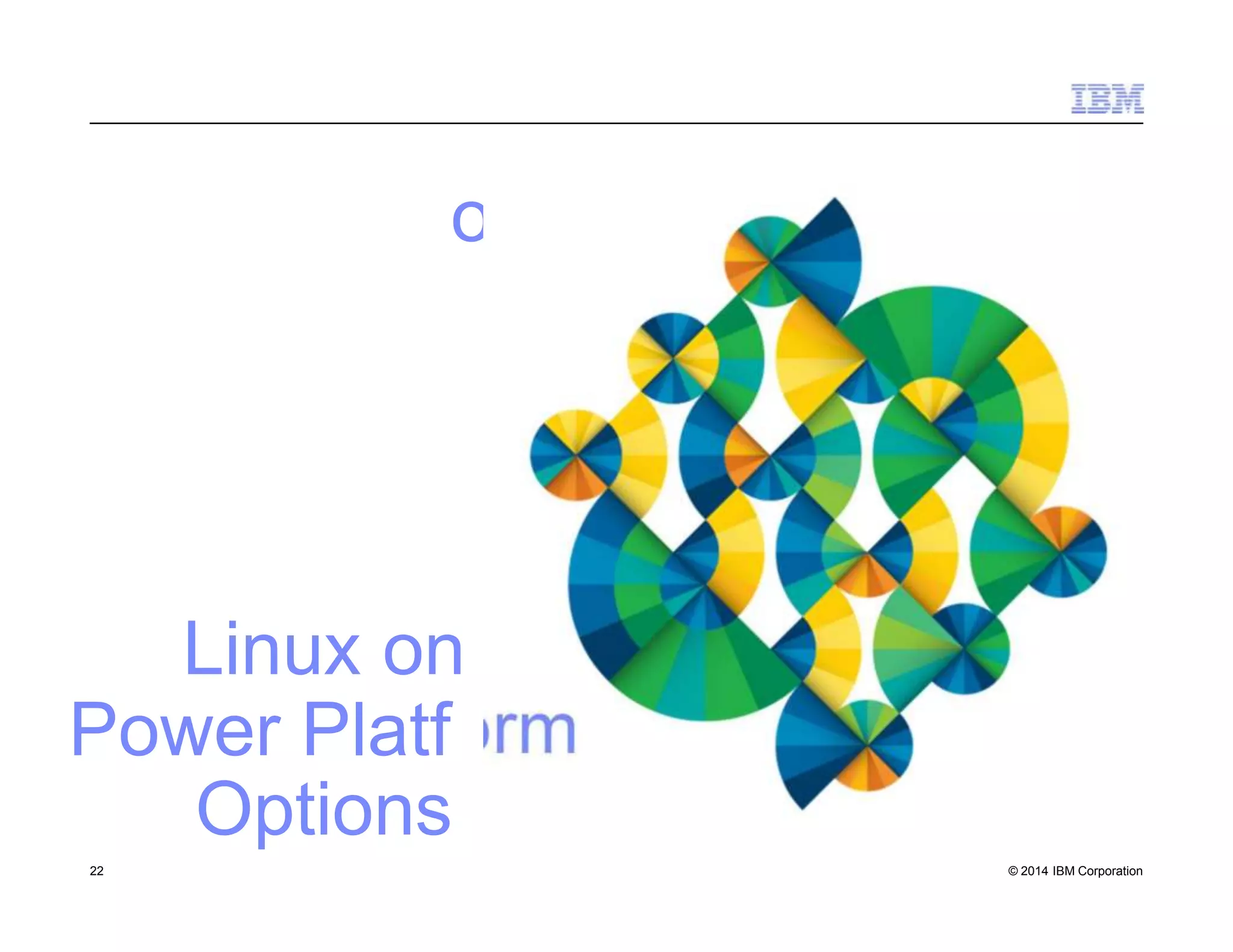 Linux on
Power Platf
Options
orm
22 © 2014 IBM Corporation
 
