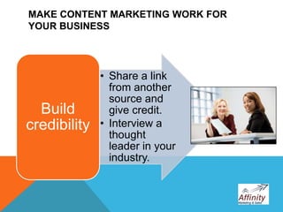Content Marketing from Affinity Marketing & Sales