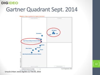 Gartner Quadrant Sept. 2014
12
Urszula Urban; www.digideo.co; Feb.05, 2016
 