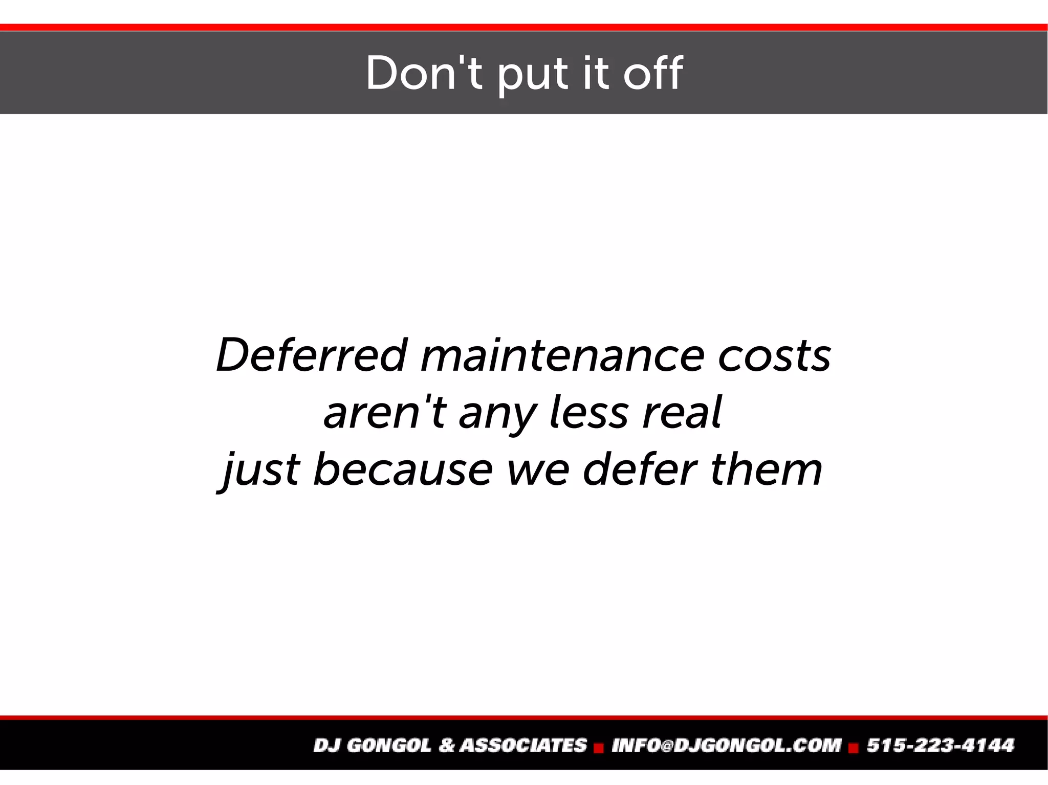 Spare parts
Availability of replacement pumps, motors, and parts
is essential to maintenance
 