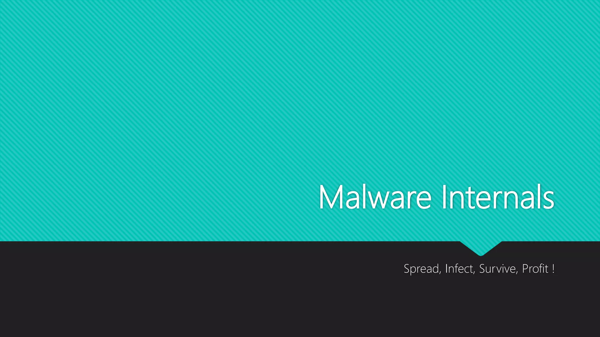 Malware Internals
Spread, Infect, Survive, Profit !
 