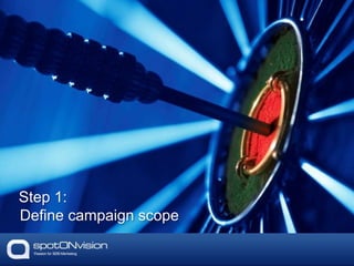Step 1:
Define campaign scope
 