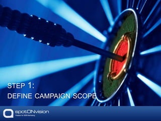 STEP 1:
DEFINE CAMPAIGN SCOPE
 