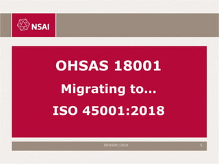 OHSAS 18001
Migrating to…
ISO 45001:2018
ISO45001:2018 5
 