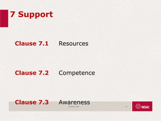 7 Support
Clause 7.1 Resources
Clause 7.2 Competence
Clause 7.3 Awareness
ISO45001:2018 44
 