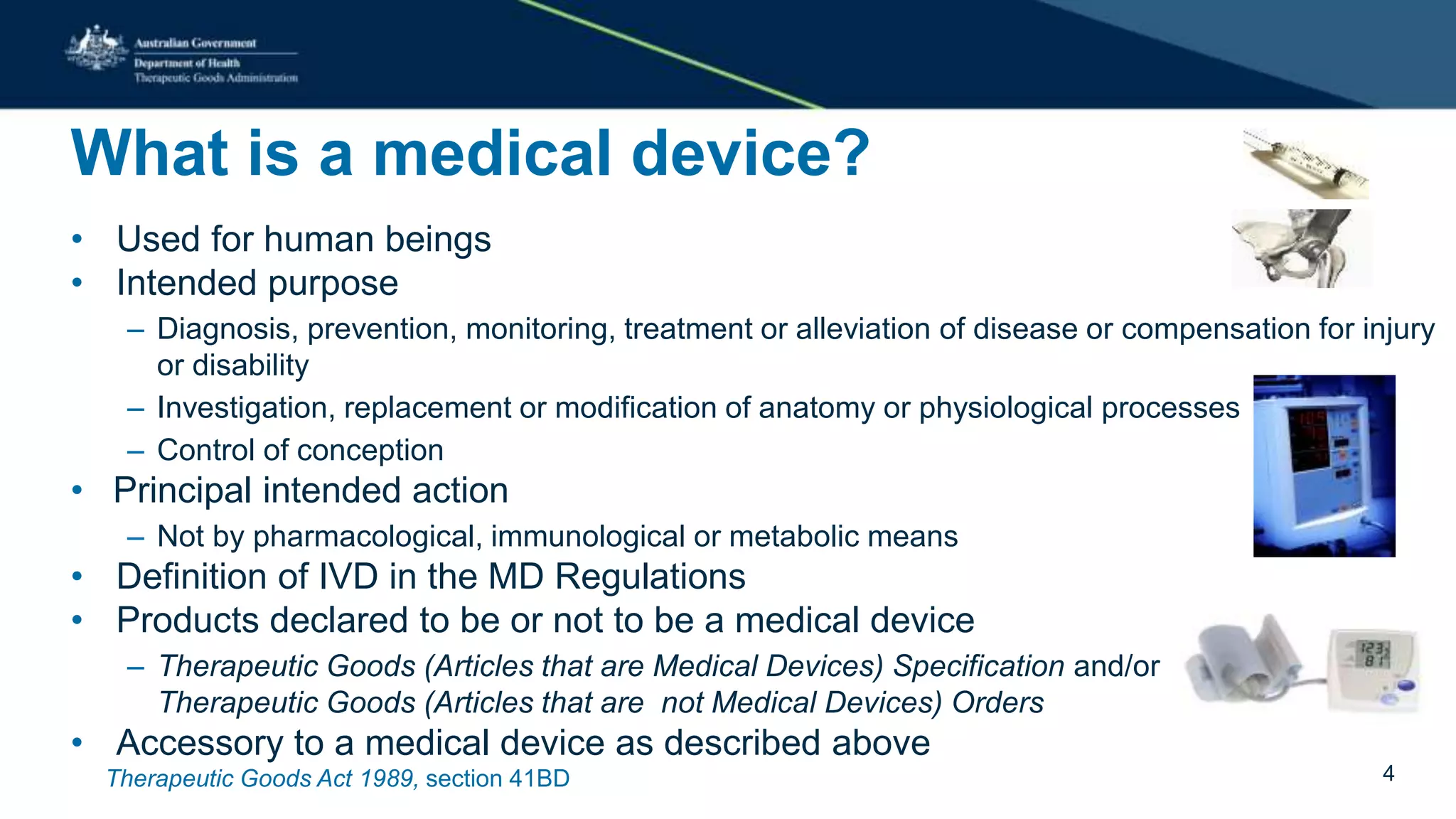 TGA Presentation: Medical Devices - Manufacturer Evidence and ...