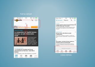 Listes infinies 
Pull to refresh 
 