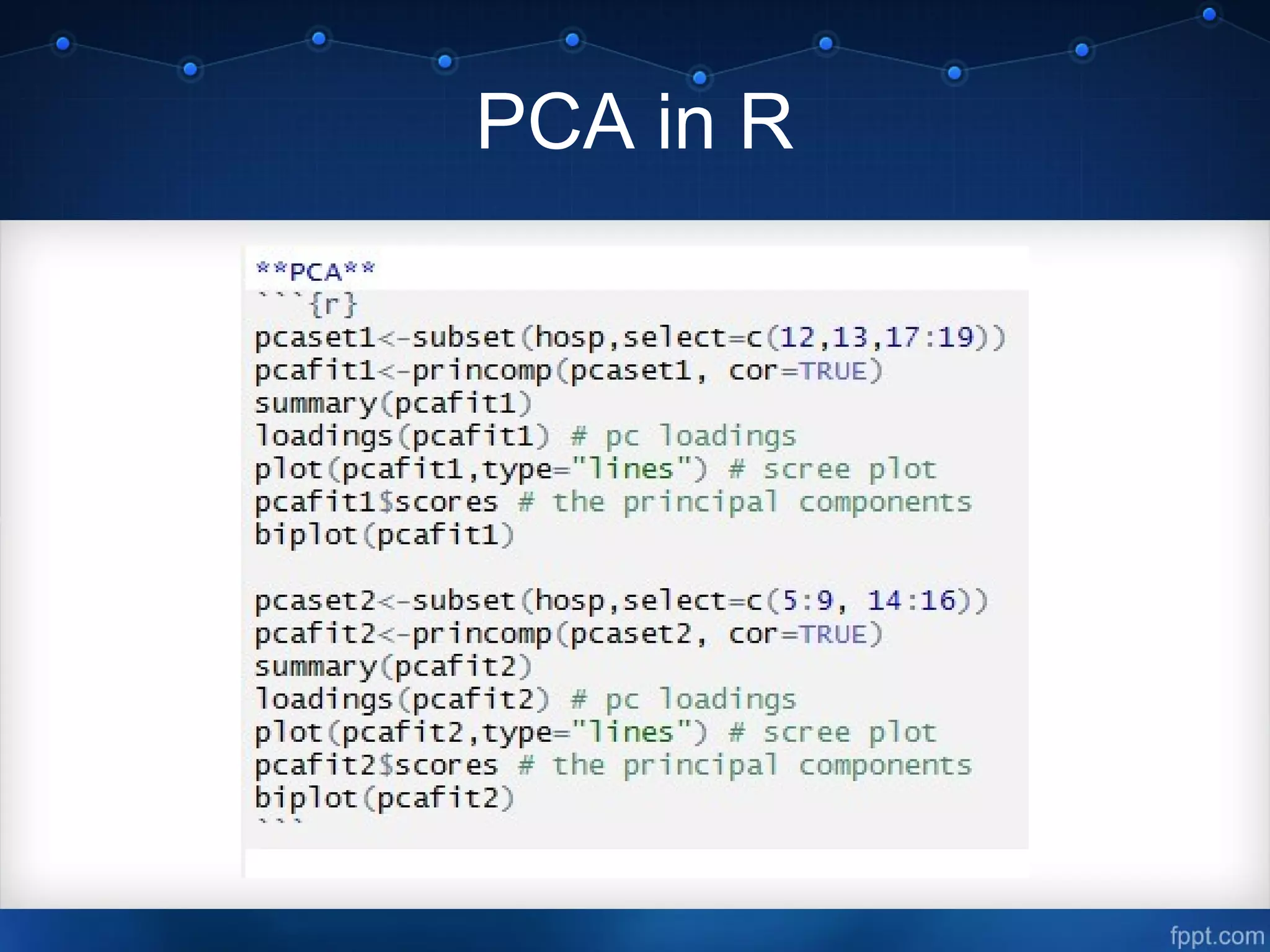 PCA in R
 