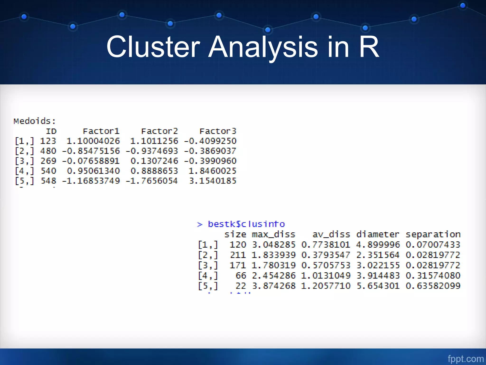 Cluster Analysis in R
 