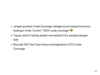Code Coverage Contoh 1001 Soal dan Pembahasan Unit Testing | PDF