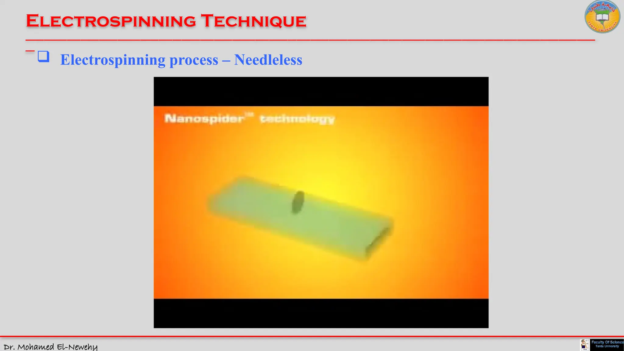 Dr. Mohamed El-Newehy
Electrospinning Technique
____________________________________________________________________________________________________________________________
__
 Electrospinning process – Needleless
 