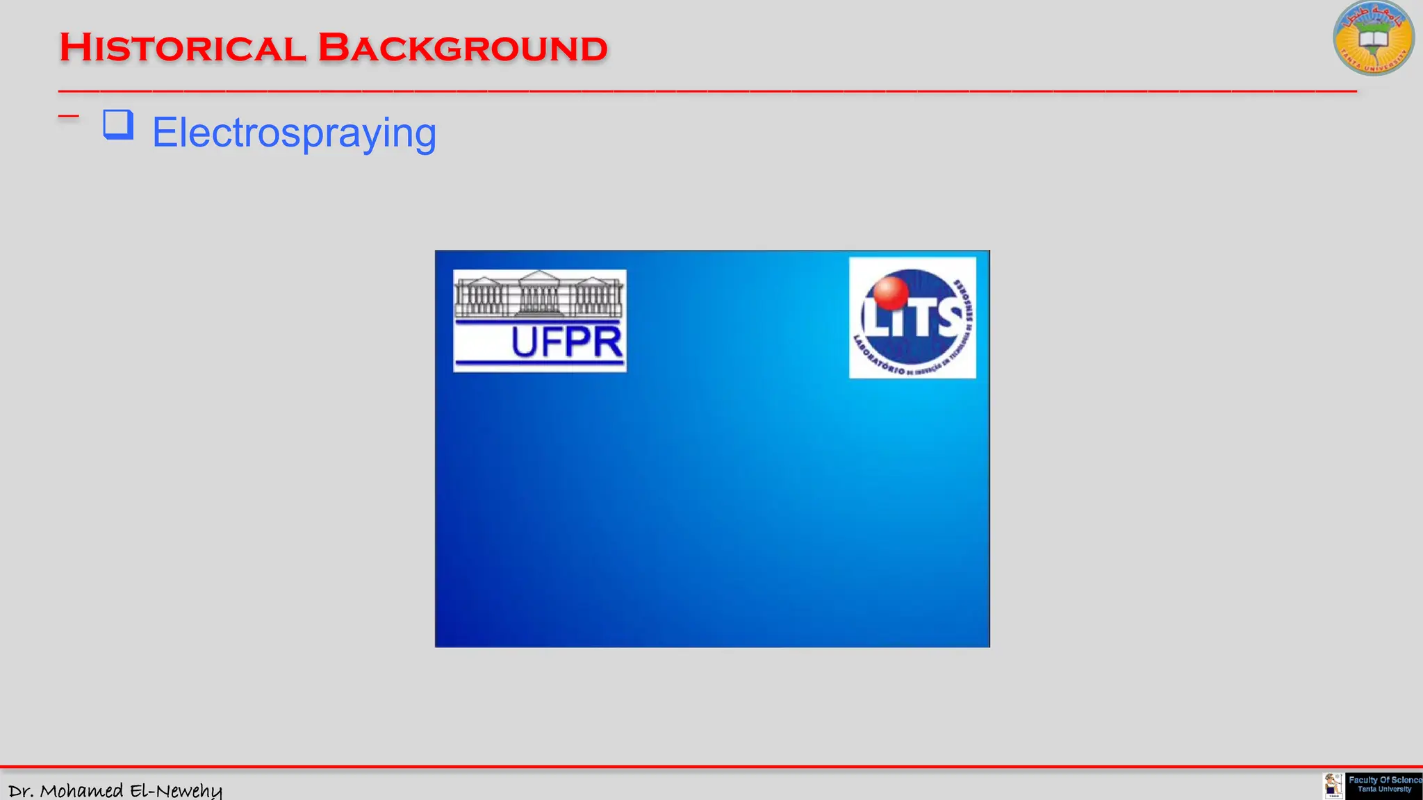 Dr. Mohamed El-Newehy
Historical Background
____________________________________________________________________________________________________________________________
__
 Electrospraying
 