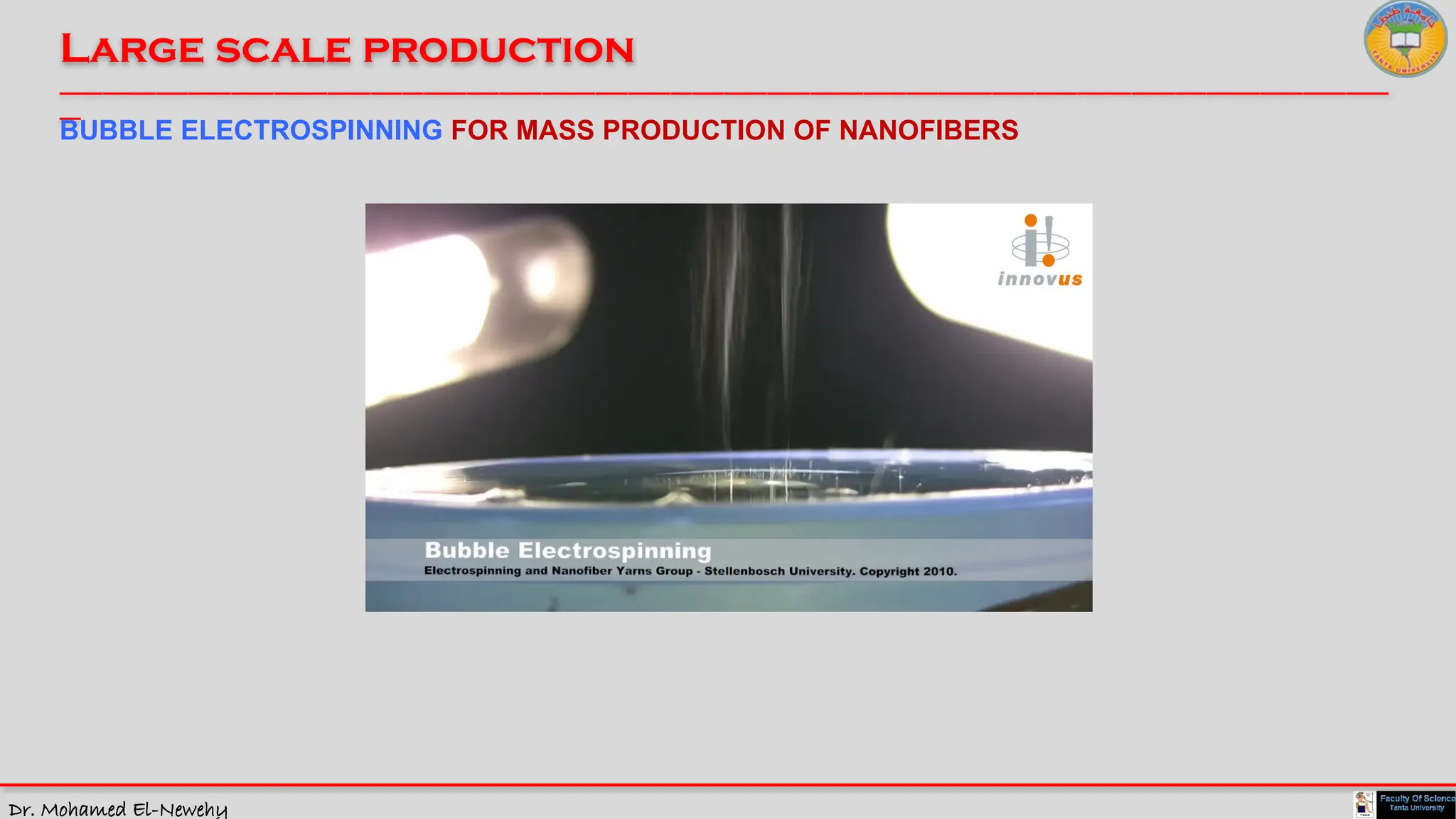 Dr. Mohamed El-Newehy
Large scale production
____________________________________________________________________________________________________________________________
__
BUBBLE ELECTROSPINNING FOR MASS PRODUCTION OF NANOFIBERS
 