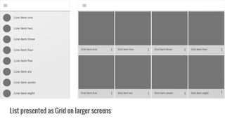 List presented as Grid on larger screens
 