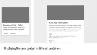 Displaying the same content in different containers
 