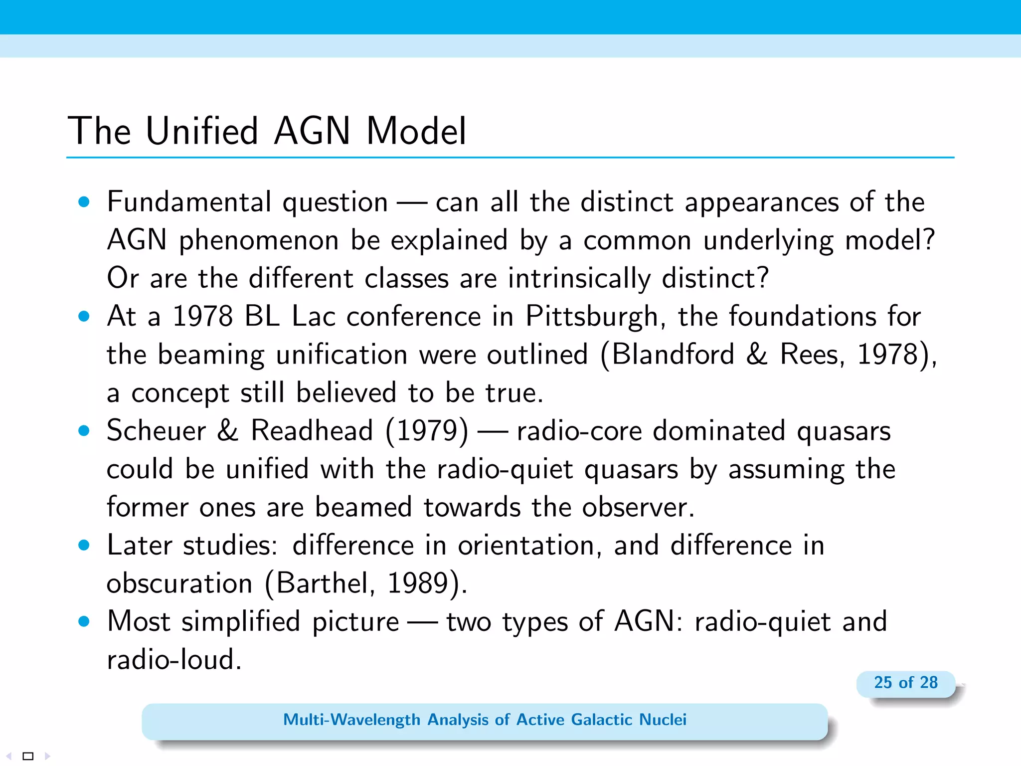 c spectral signatures are attributed to the characteristics of 
the gas in
ow and out
ow near the central most regions in AGN. 
 X-ray observations also provide signatures of reprocessing of 
radiation in material withing approximative distance of hundreds 
of gravitational radii. 
16 of 28 
Multi-Wavelength Analysis of Active Galactic Nuclei 
 