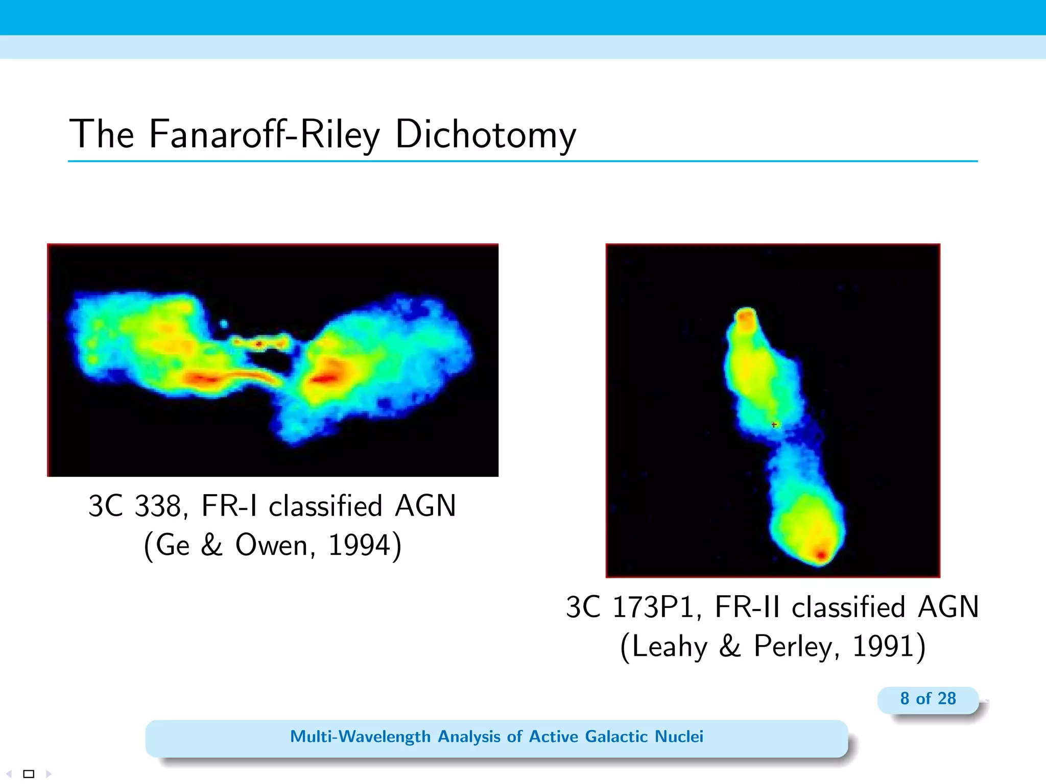 Seyfert Spectra 
NGC 5548-Seyfert I Galaxy 
(Peterson et al., 1991) 
NGC 1667-Seyfert II Galaxy 
(Barth et al., 1999) 
4 of 28 
Multi-Wavelength Analysis of Active Galactic Nuclei 
 