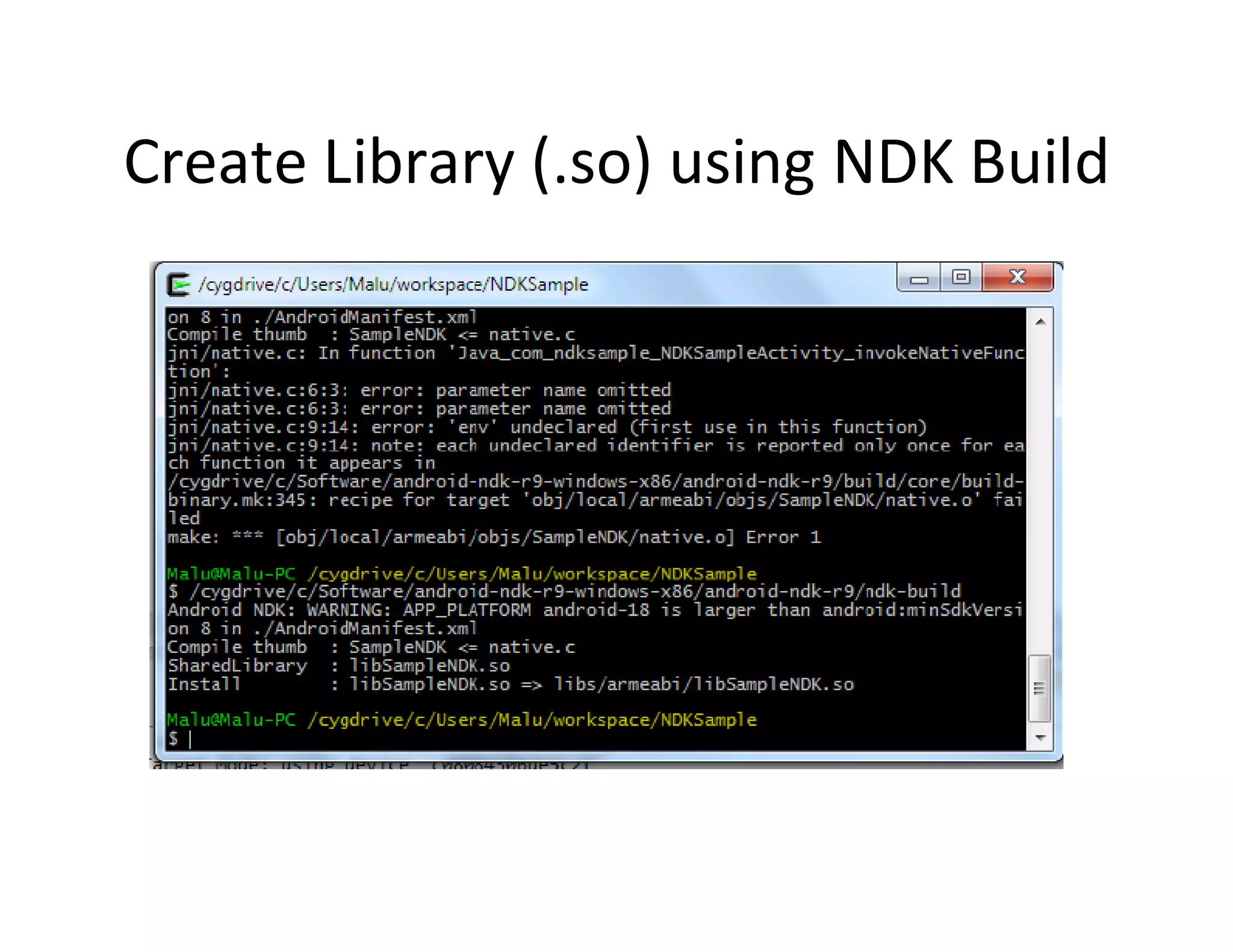 Create Library (.so) using NDK Build

 