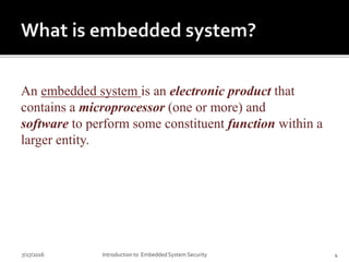 introduction to Embedded System Security | PPTX