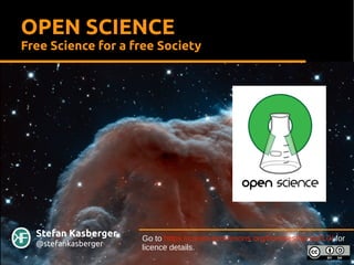 Stefan Kasberger
@stefankasberger
OPEN SCIENCE
Free Science for a free Society
Go to https://creativecommons.org/licenses/by-sa/3.0/ for
licence details.
 