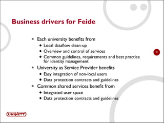 Presentation of FEIDE eFrameworkmeeting