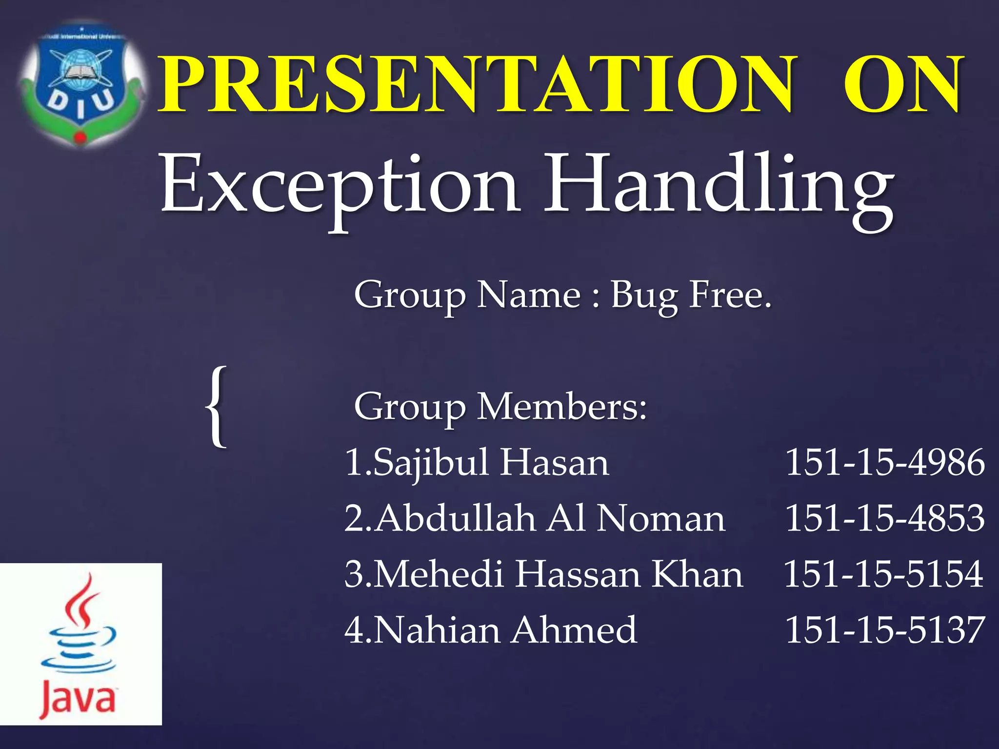 Presentation on-exception-handling | PPTX