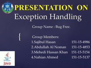 Presentation on-exception-handling | PPTX
