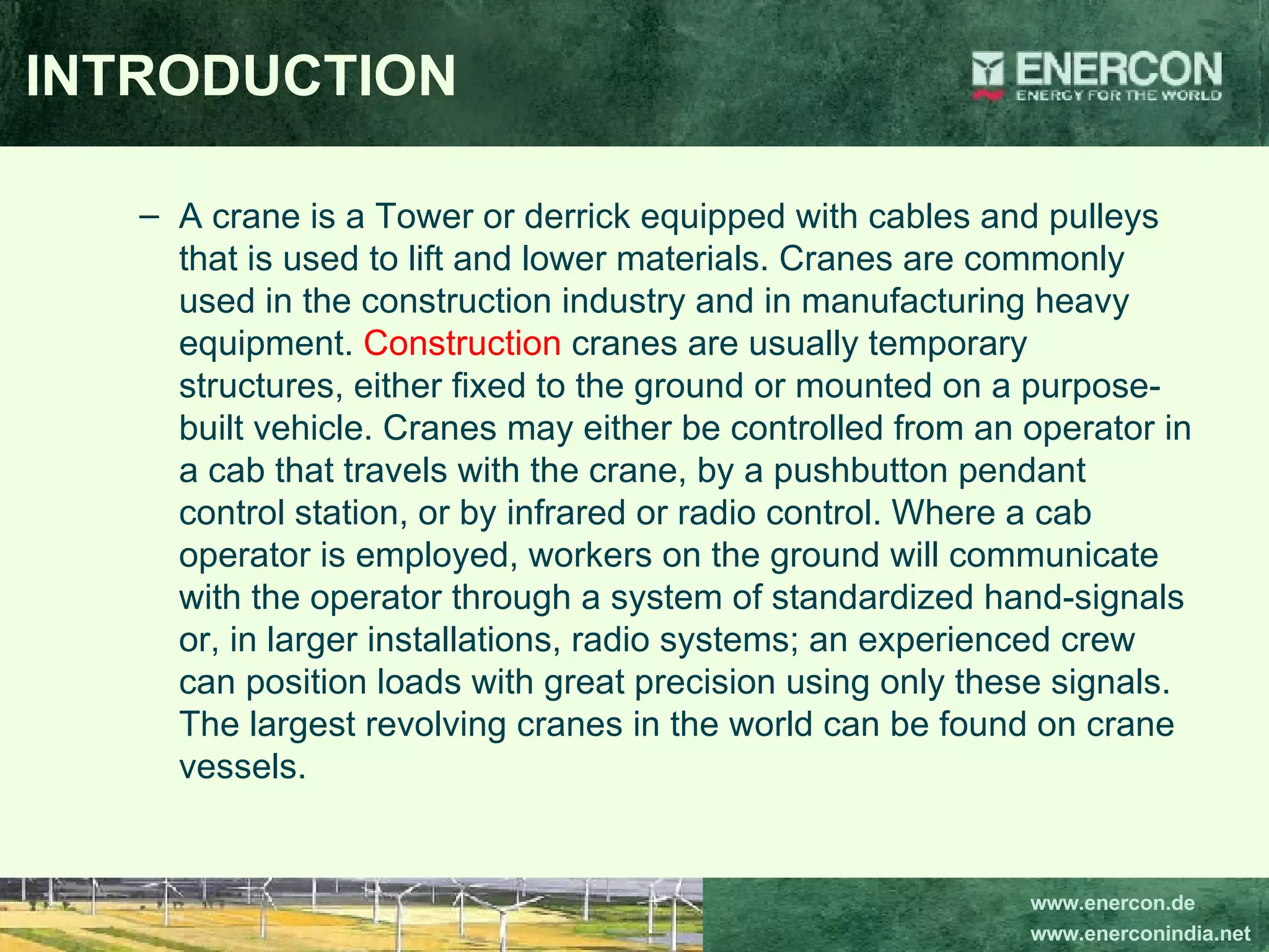 presentation on mobile cranes | PPT