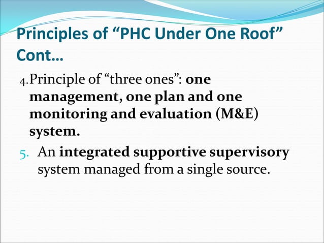 Primary Health Care Under One Roof An Overview