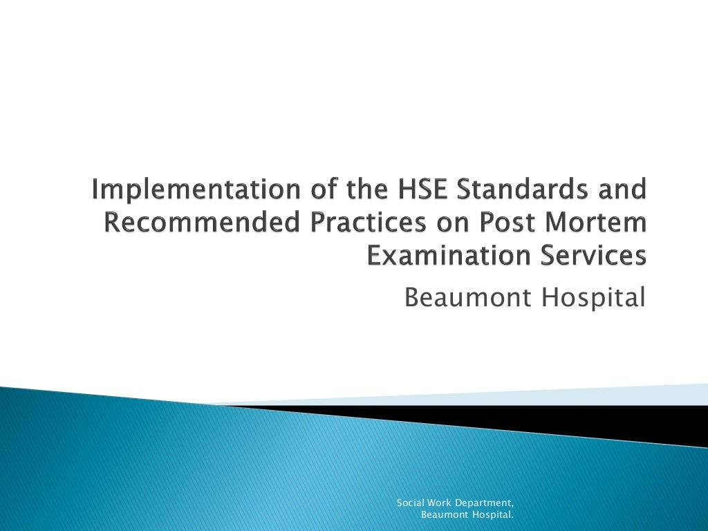 Presentation on Implementation of the HSE Standards and P…