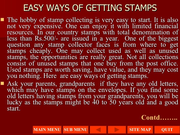 Essay on stamp collection