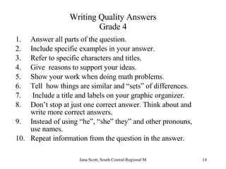 Write Answer In Quitely Presentation On Writing Quality Answers | PPT