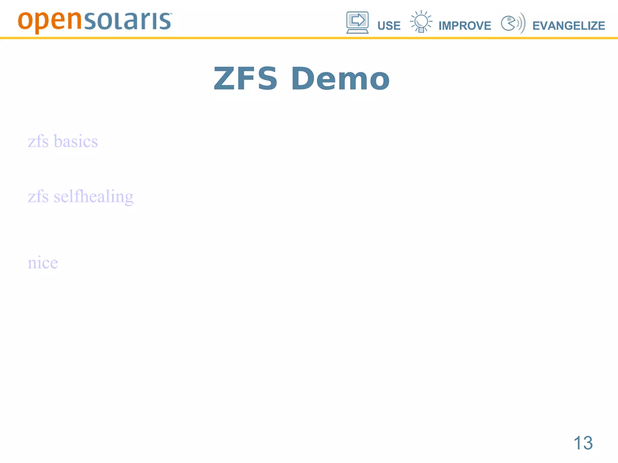 ZFS Demo nice zfs basics zfs selfhealing 