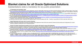 Blanket claims for all Oracle Optimized Solutions
32
Substantiations slide is mandatory for any public presentation
• 1/2 ...