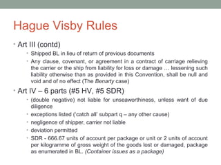 Outline of Conventions and Legislation applicable to Bills of Lading in ...