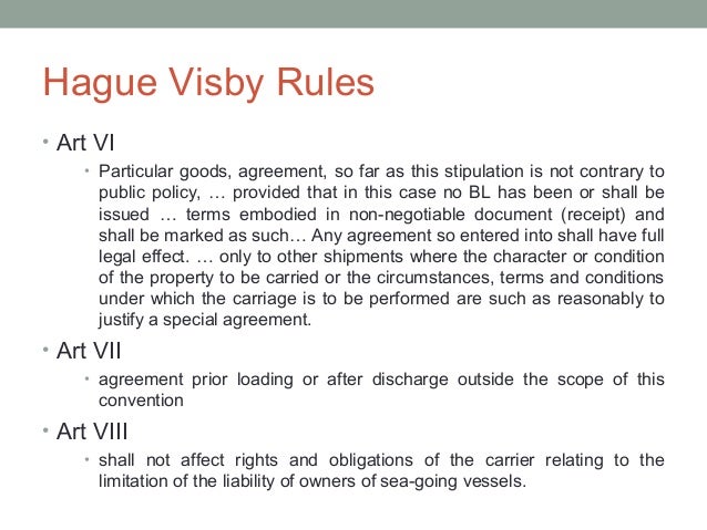 Hague Visby Rules