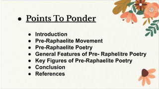Pre Raphaelite Poems paper no.105 history of English literature | PDF